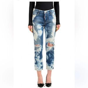Dsquared2 Women's "Cool Girl Cropped Jean" Distressed Look Jeans US M NWT